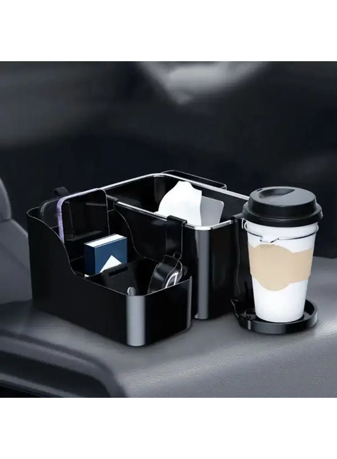 2Pcs Car Organizer Box And Trash Can Multi Functional Armrest Storage Bin - Image 4