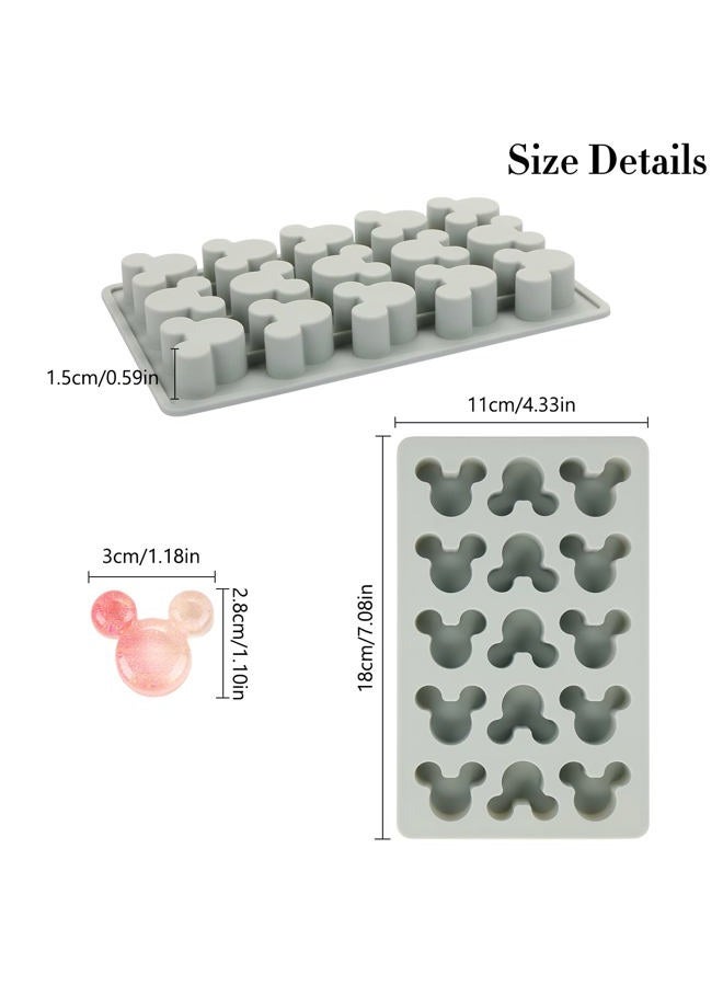 LIYDE Gummy Mouse Molds Silicone, 15 Cavity Non-Stick Mouse Head Silicone Molds for Ice Cube DIY Gummies Chocolate Candy - Image 2