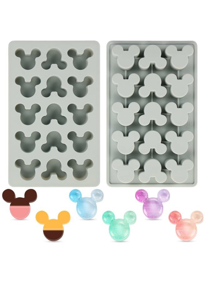 LIYDE Gummy Mouse Molds Silicone, 15 Cavity Non-Stick Mouse Head Silicone Molds for Ice Cube DIY Gummies Chocolate Candy - Image 1