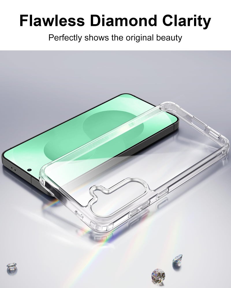 HOOMIL Case for Samsung Galaxy S25 Plus 6.7-Inch, Non-Yellowing, Drop Protection, Anti-Scratch Transparent Hard Back Phone Cover - Crystal Clear - Image 3