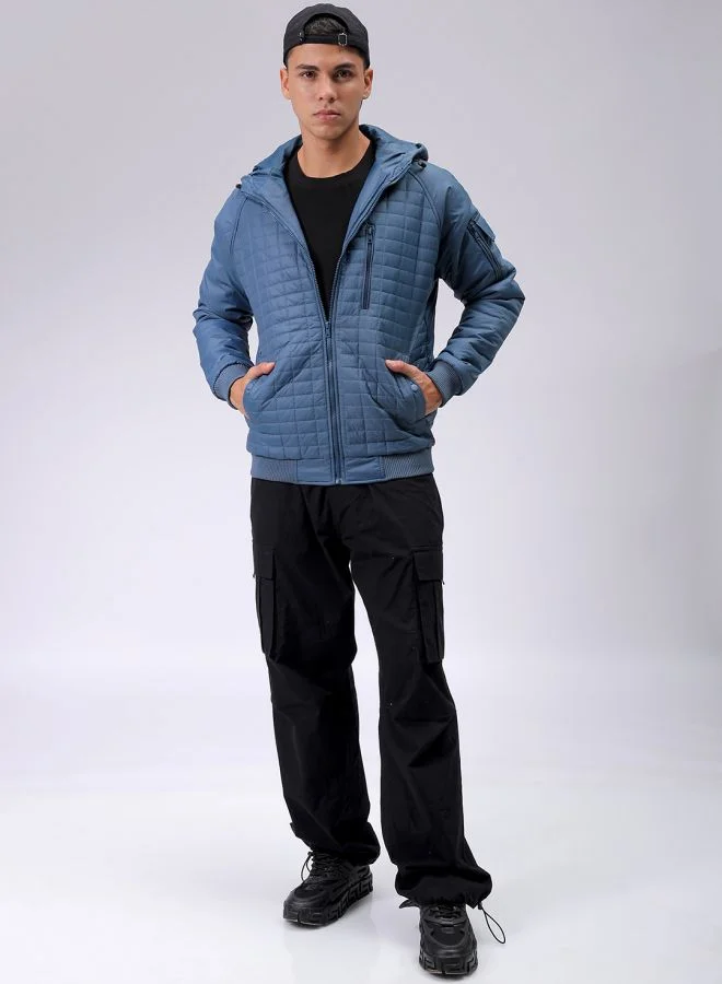 شركة المرآب الهندية Men Slim Fit Solid Puffer Jackets