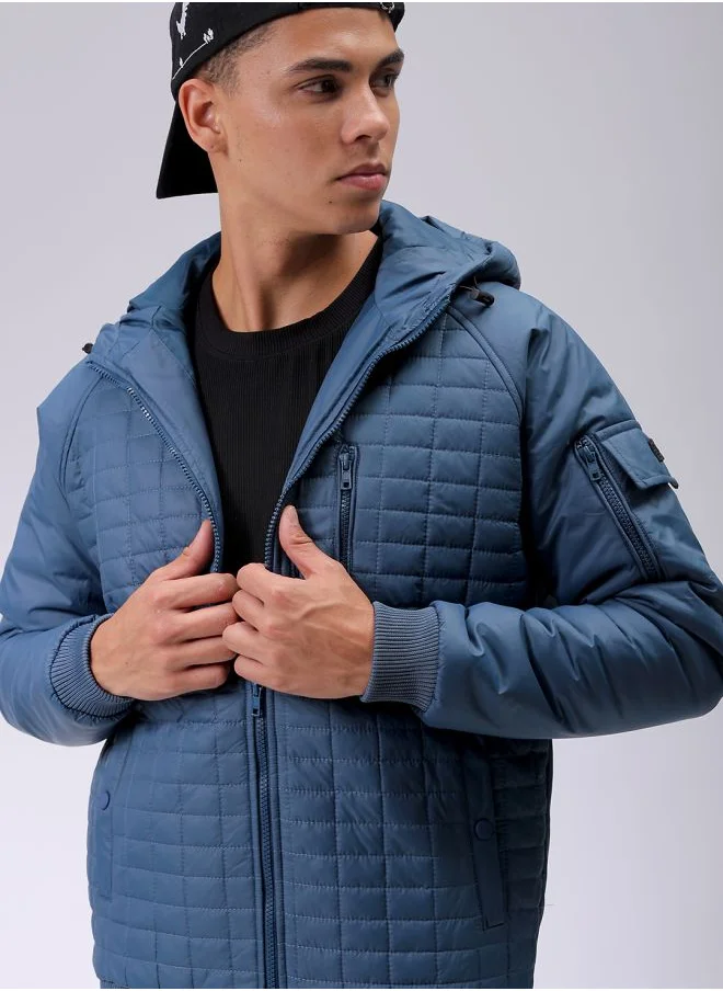 شركة المرآب الهندية Men Slim Fit Solid Puffer Jackets
