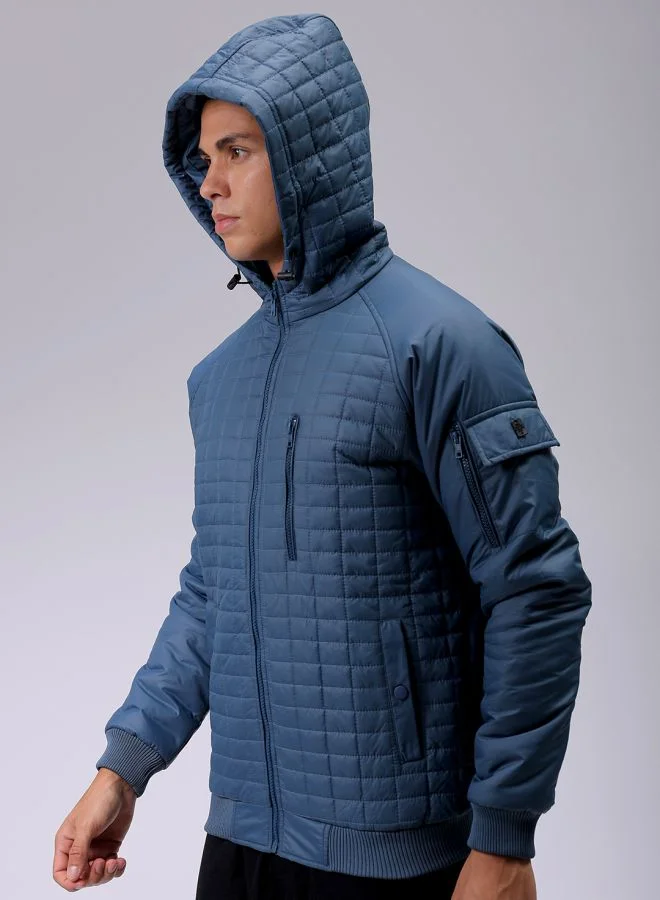 شركة المرآب الهندية Men Slim Fit Solid Puffer Jackets