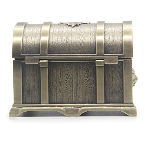 AVESON Rectangle Vintage Metal Treasure Chest Trinket Jewelry Box Gift Box Ring Case for Girls Ladies Women, Medium, Bronze - Image 2