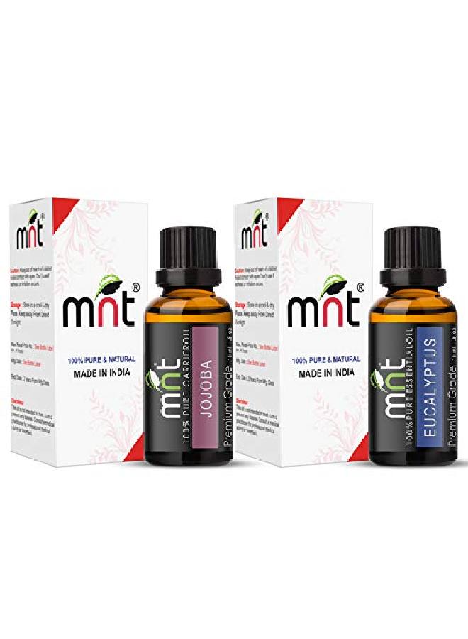 MNT Combo of Jojoba Oil and Eucalyptus Oil for Beard & Hair Growth Skin care (Each 15ML) 100% Pure l Oil - Image 3