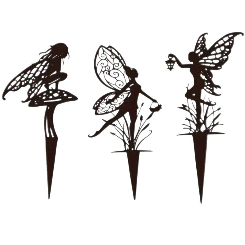 Garkup Decorative Garden Stakes, Fairy Garden Statues for Home and Garden (3) - Image 1