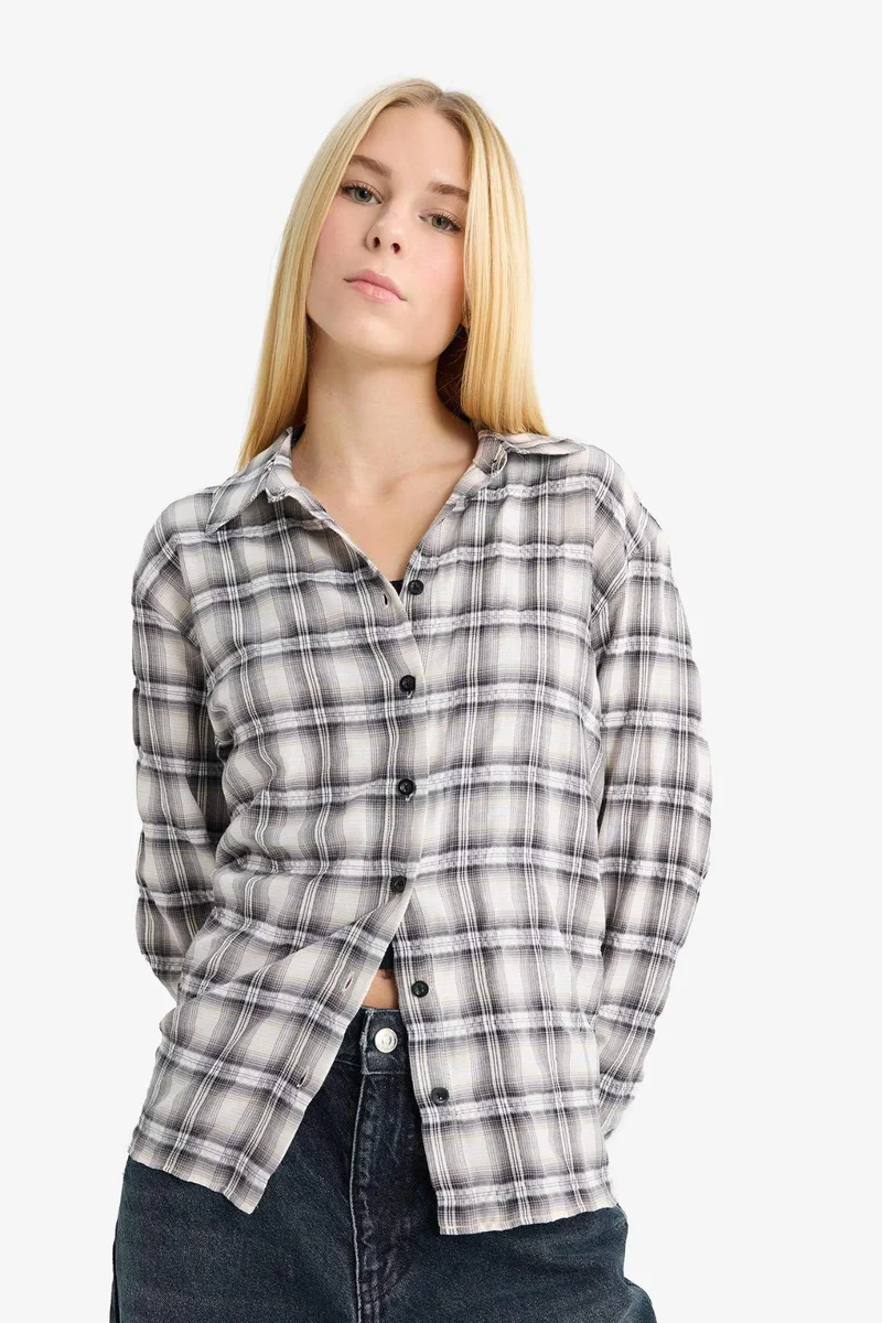 ديفاكتو Oversize Shirt Collar Long Sleeve Shirt