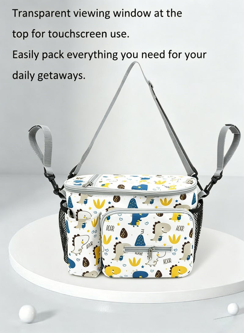 Amanli Stroller bag Outdoor mother and baby bag Baby items storage bag Waterproof and wear-resistant Multi-functional storage bag（Grey） - Image 5