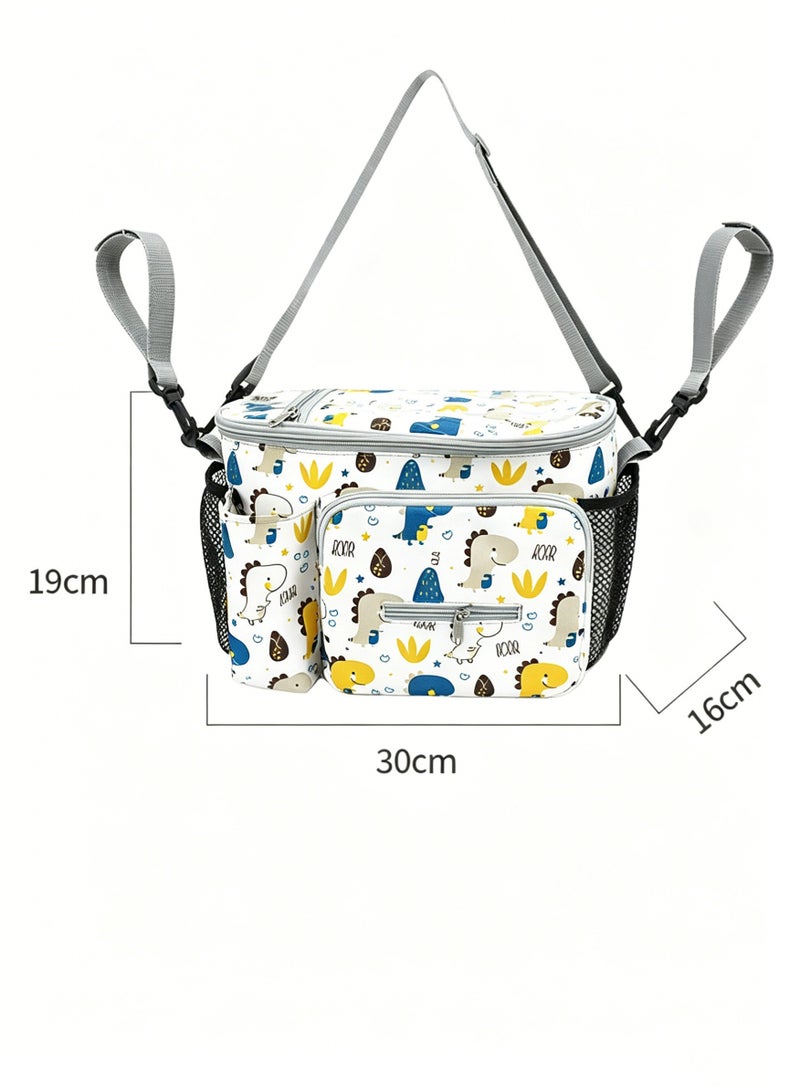 Amanli Stroller bag Outdoor mother and baby bag Baby items storage bag Waterproof and wear-resistant Multi-functional storage bag（Grey） - Image 2