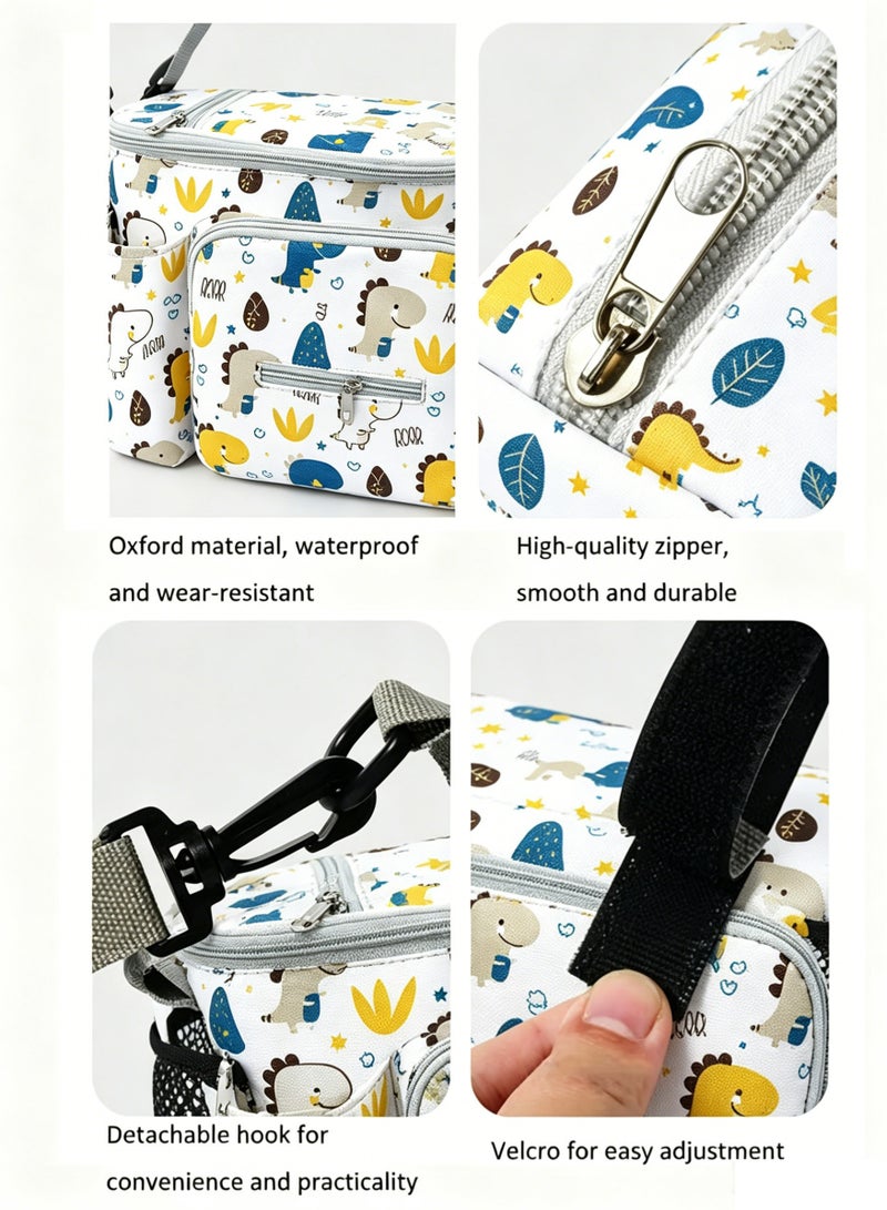 Amanli Stroller bag Outdoor mother and baby bag Baby items storage bag Waterproof and wear-resistant Multi-functional storage bag（Grey） - Image 4