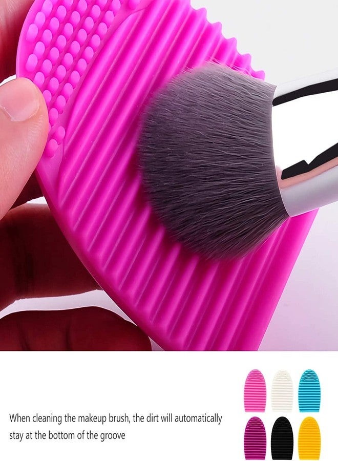 TopFinder® | Silicone Makeup Brush Cleaner | Cleaning Mat | Brush Cleaner Pad | Cosmetic Brush Cleaner | Portable Washing Tool | Color Removal Cleaner Sponge | Pink |- Pack of 2 - Image 4