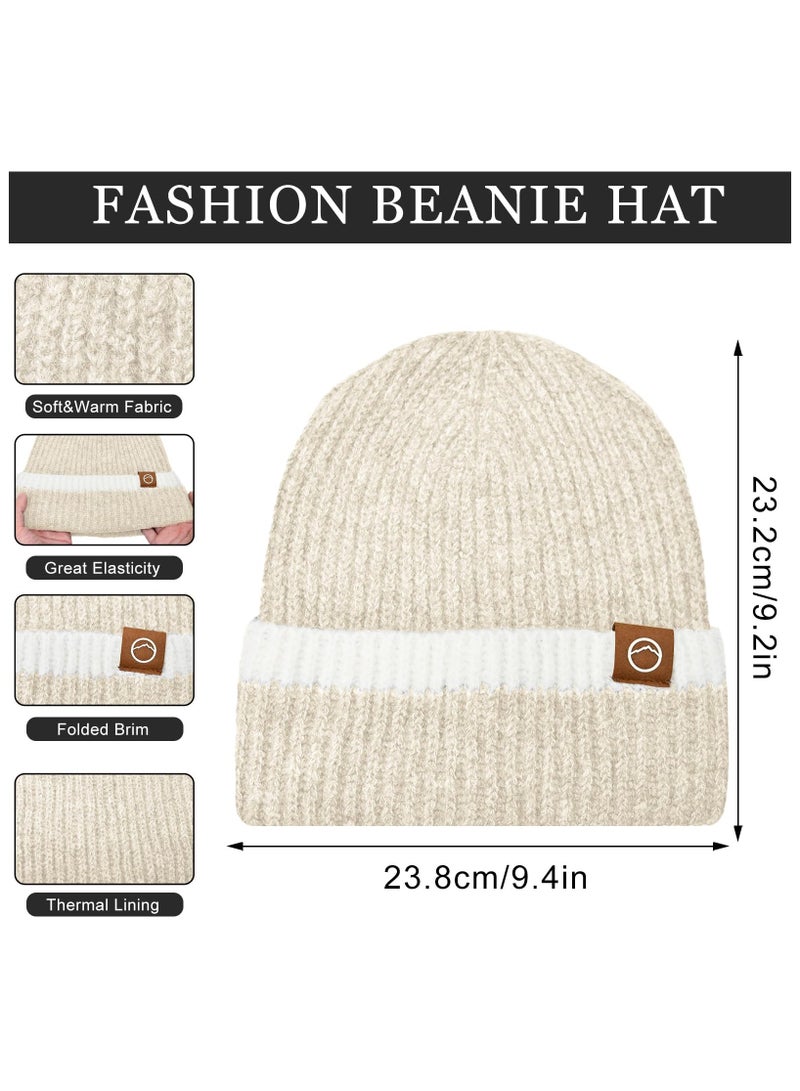 SYOSI Womens Winter Knit Beanie Hats and Touchscreen Gloves Long Scarf Set with Warm Thick Fleece Lined Skull Caps Scarves for Women - Image 4