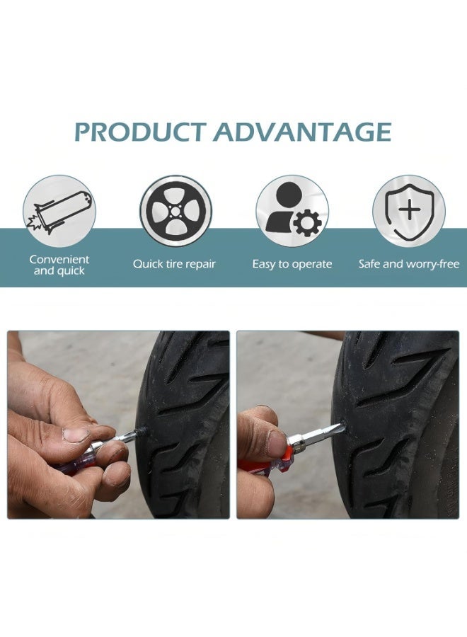 Arabest 60 PCS Tire Repair Rubber Nail, Vacuum Tire Repair Kits Spiral Rubber Screws, Fast Self-Service Tool for Car, Truck, Motorcycle, Tractor Tire Puncture Repair (Black) - Image 2