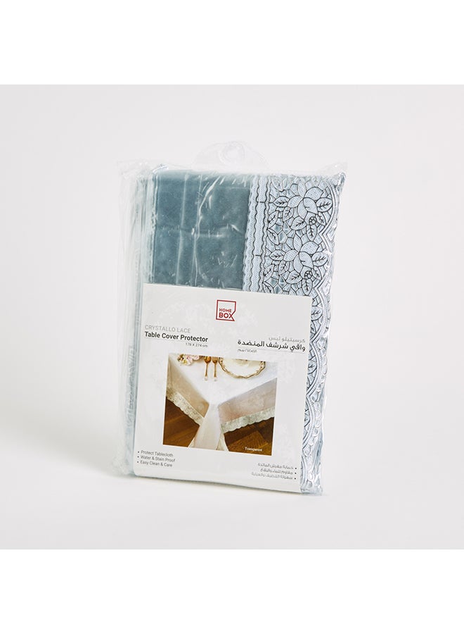 Home Box Crystallo Transparent Table Cover with Lace Border 178 x 274 cm  - Image 5