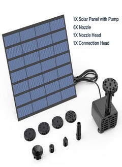Generic Solar Water Pump Kit, Solar Fountain Pump for Bird Bath with 6 Nozzles, Solar Floating Water Fountain Pump for Bird Bath, Fish Tank, Pond, Garden Outdoor, Solar Water Fountain with Panel  - Image 4