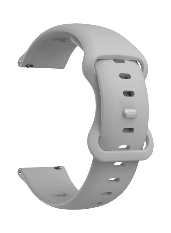 NIBEMINENT Butterfly Buckle Silicone Replacement Strap Watchband 22mm For Samsung Galaxy Watch Active 3 45mm Grey - Image 1