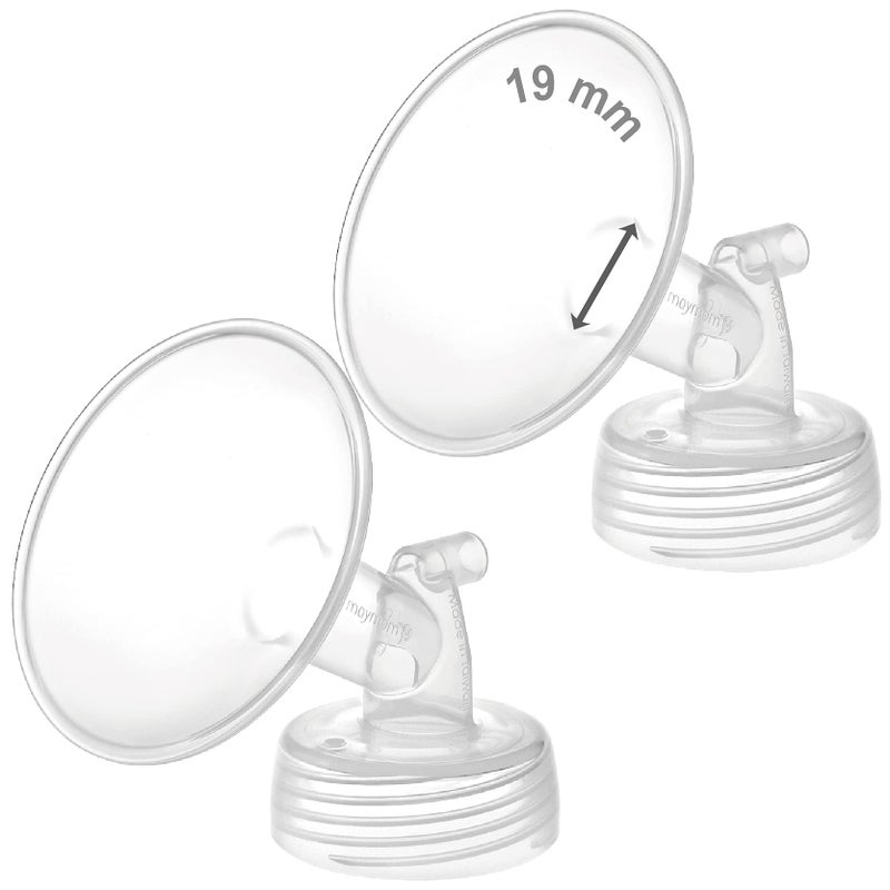 Maymom Wide Neck Pump Part Compatible with Spectra S1/S2 Pumps; Incl Wide Mouth Flange; Not Original; Replaces Spectra Shield (19 mm Two Flanges) - Image 1