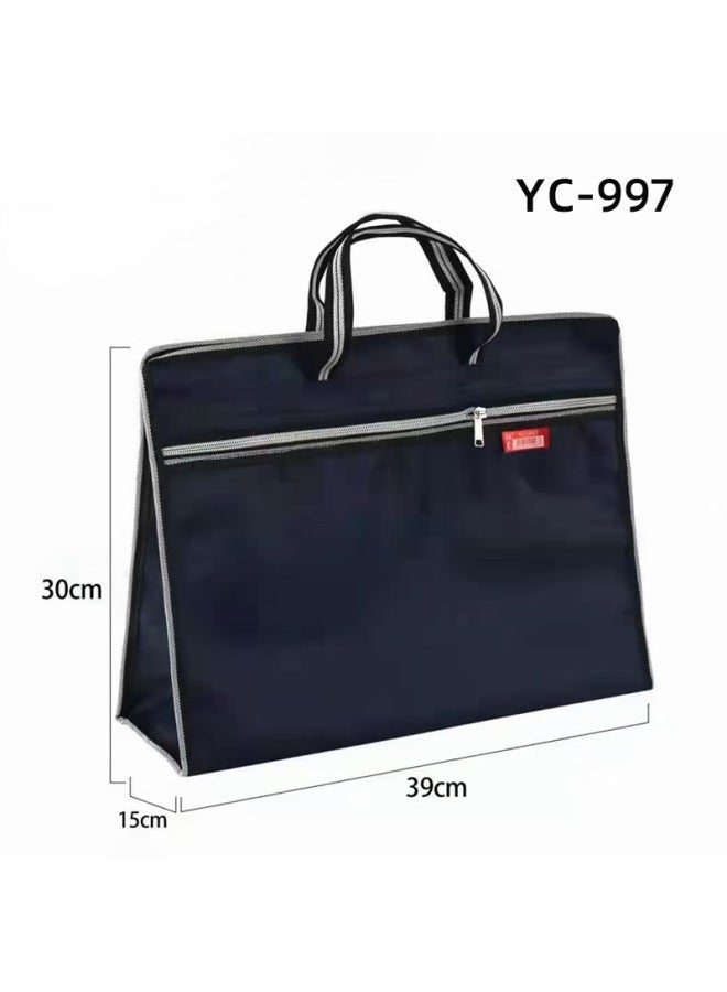 HELPS A4 Satchel Document Bag Customized Large-capacity Multi-functional Document Bag Oxford Cloth Double Zipper Information Conference Briefcase - Image 1