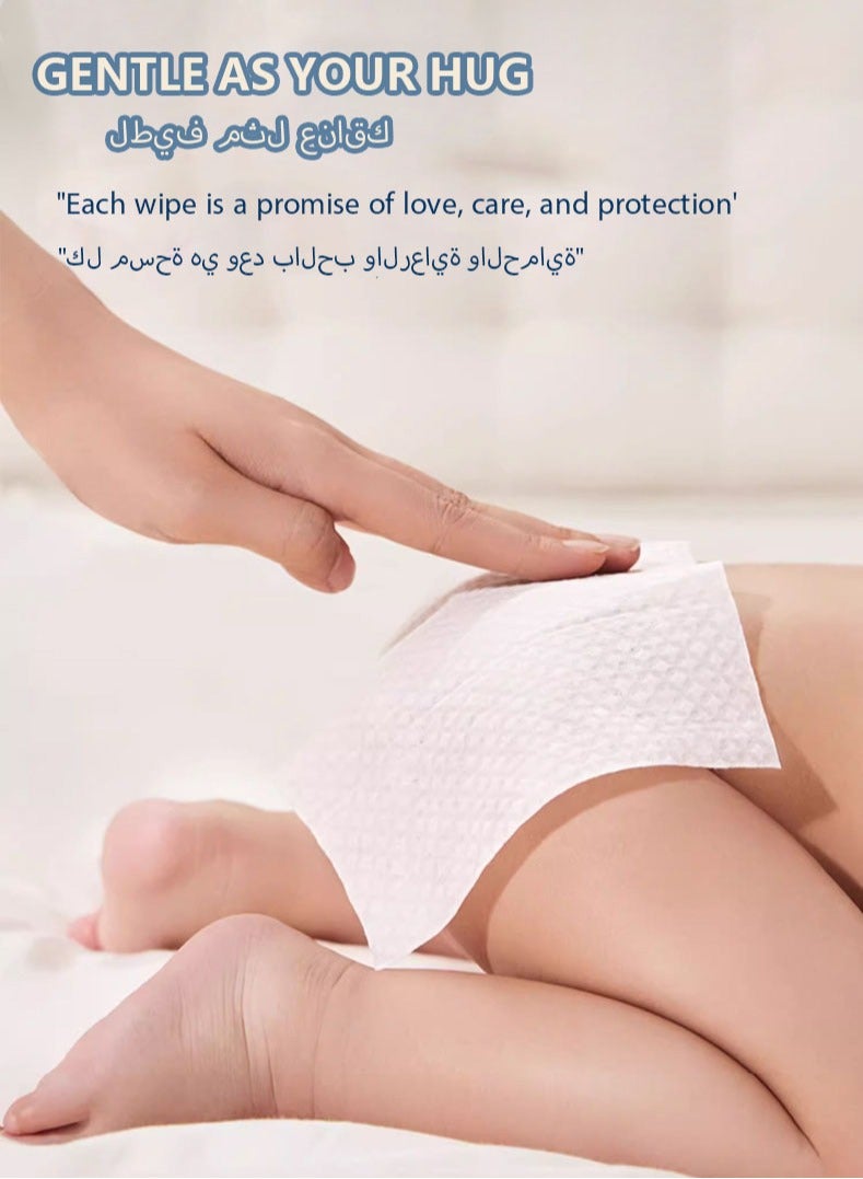 مس تيارا مناديل مبللة للأطفال، 99.9% ماء نقي وخلاصة الصبار، 480 منديل مبلل، 6 عبوات، قابلة للتحلل بنسبة 100%، مضادة للحساسية، مناديل مبللة مائية لحماية البشرة الحساسة - Image 2