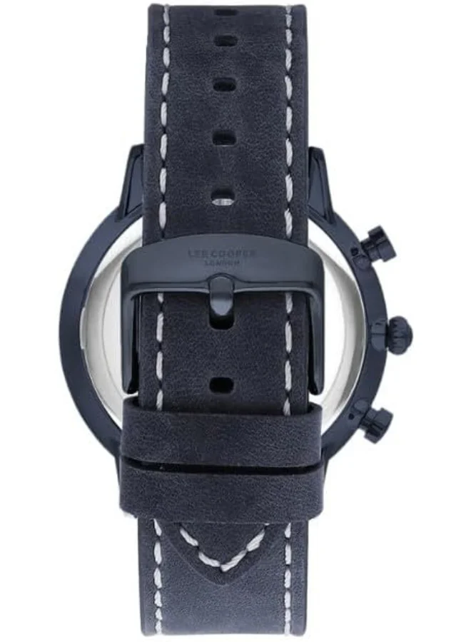 لي كوبر Lee Cooper Men's Watch, Multi Function Display and Leather Strap - LC07943.990, Blue