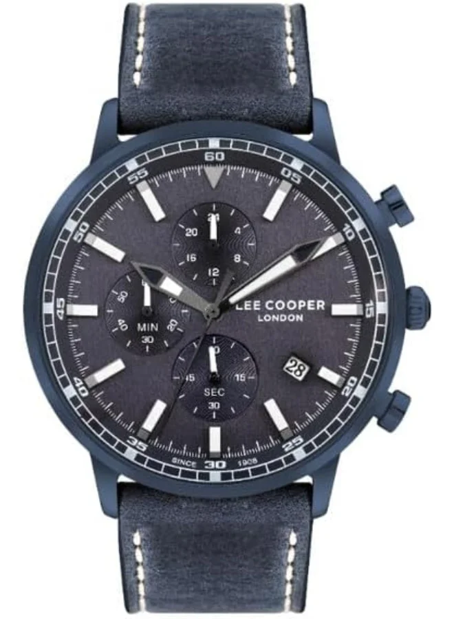 Lee Cooper Lee Cooper Men's Watch, Multi Function Display and Leather Strap - LC07943.990, Blue