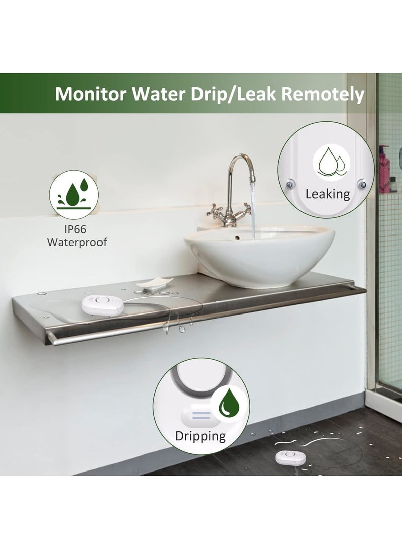 Cobest Water Leak Detector Sensor Alarm, Home Water Flooding Monitor Smart Sink Overflow Monitoring Adjustable Wet Moisture Alert Pipe Leakage Drip Detection Warning - Image 2