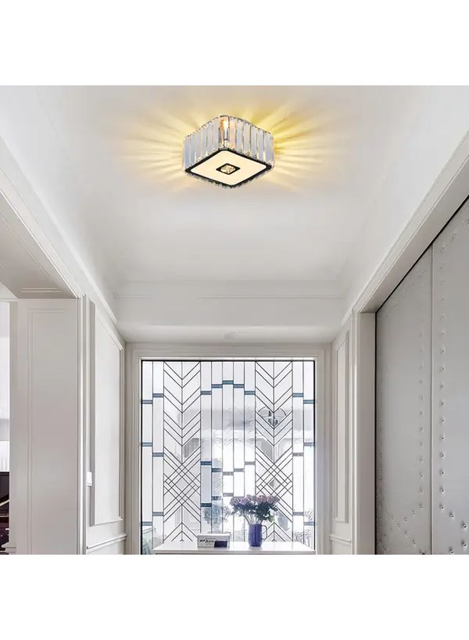 Modern Crystal Ceiling Light Round Small 2 Light E12 Base Metal Fixture With Clear Crystal Shades For Hallway Kitchen Island Bedroom Dining Room Bulbs Not Included - Image 2