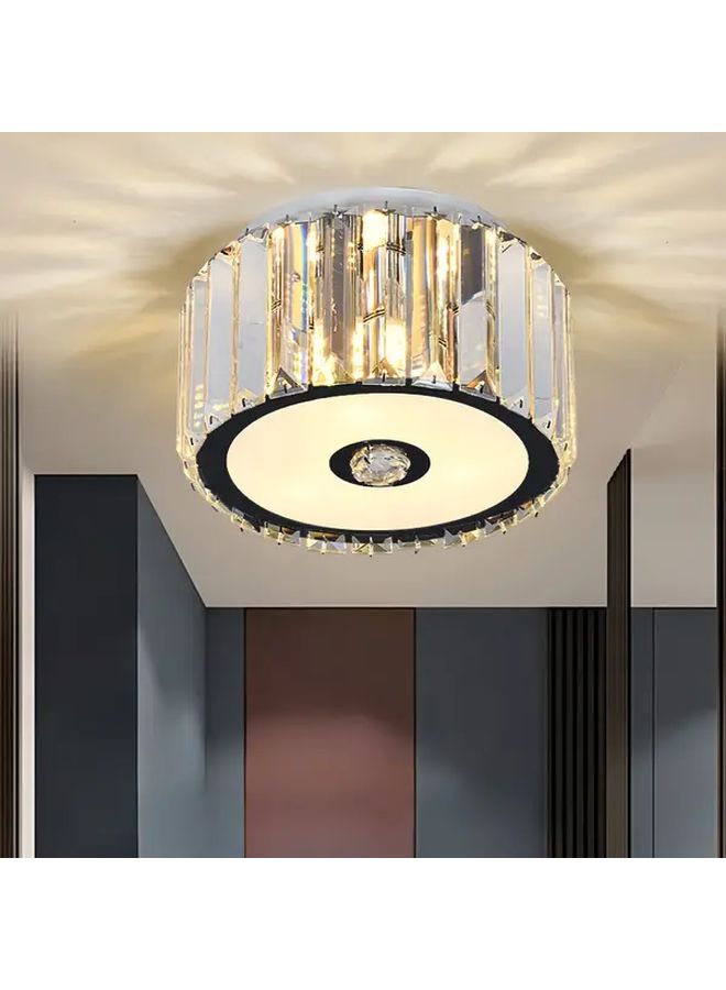 Modern Crystal Ceiling Light Round Small 2 Light E12 Base Metal Fixture With Clear Crystal Shades For Hallway Kitchen Island Bedroom Dining Room Bulbs Not Included - Image 1