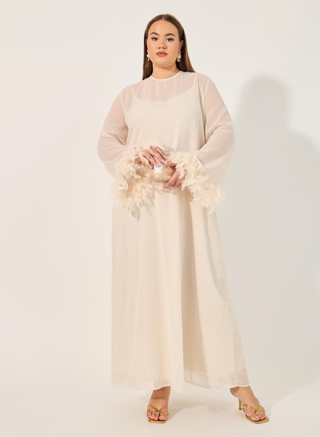 Styli Feather Cuff Maxi Dress  - Image 2