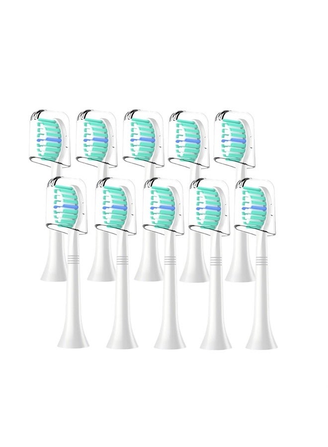 WEQNNM Replacement Toothbrush Heads Compatible with Philips Sonicare:10 Pack Professional Electric Brush Heads for Sonicare 4100 6100 &More Snap-on Handles