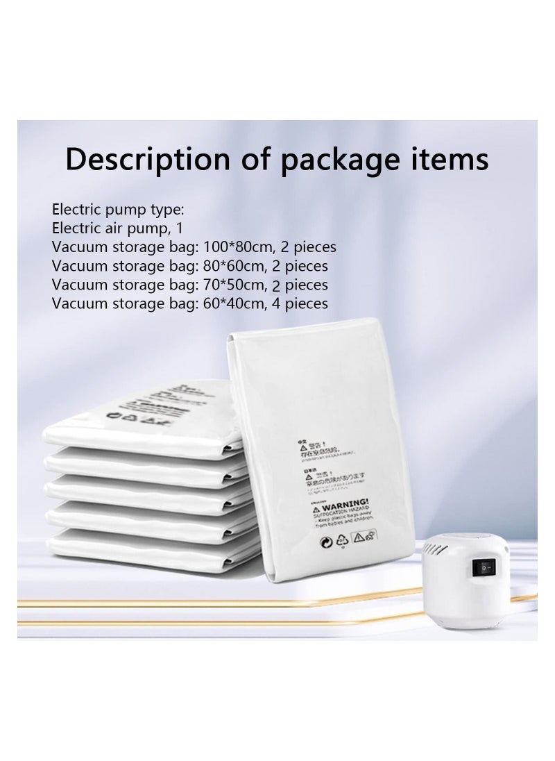 Generic Vacuum Seal Storage Bags, 10 Pack Reusable Compression Bags(2 Jumbo + 2 Large + 2 Medium + 4 Small), Premium Vacuum Storage Bags with Electric Pump for Bedding, Clothes, Curtains, Pillows  - Image 2