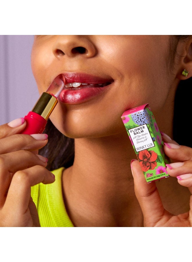 Winky Lux Flower Balm, pH Lip Balm, Color Changing Lipstick and Tinted Lip Balm, Vegan & Cruelty Free, Hydrate & Plump, Sheer Pink Lipstick, Pink Flower with Vanilla Scent - Image 4