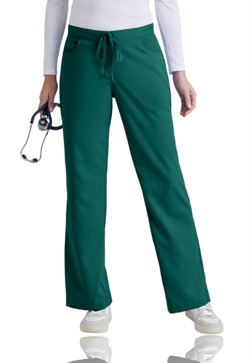 Barco Grey’s Anatomy by BARCO Classic Riley Scrub Pant for Women – Hunter Green, 5-Pocket Mid-Rise Flared Leg Bottoms with Natural Stretch, Soil Release Fabric, and Super-Soft Finish – XL, Regular Fit - Image 1