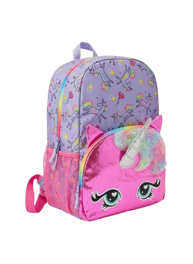 Dealzlot Girls Backpack for Elementary & Middle School – Cute Kids Bookbag– Durable Lightweight Travel & School Bag for Girls-Purple Unicorn - Image 1