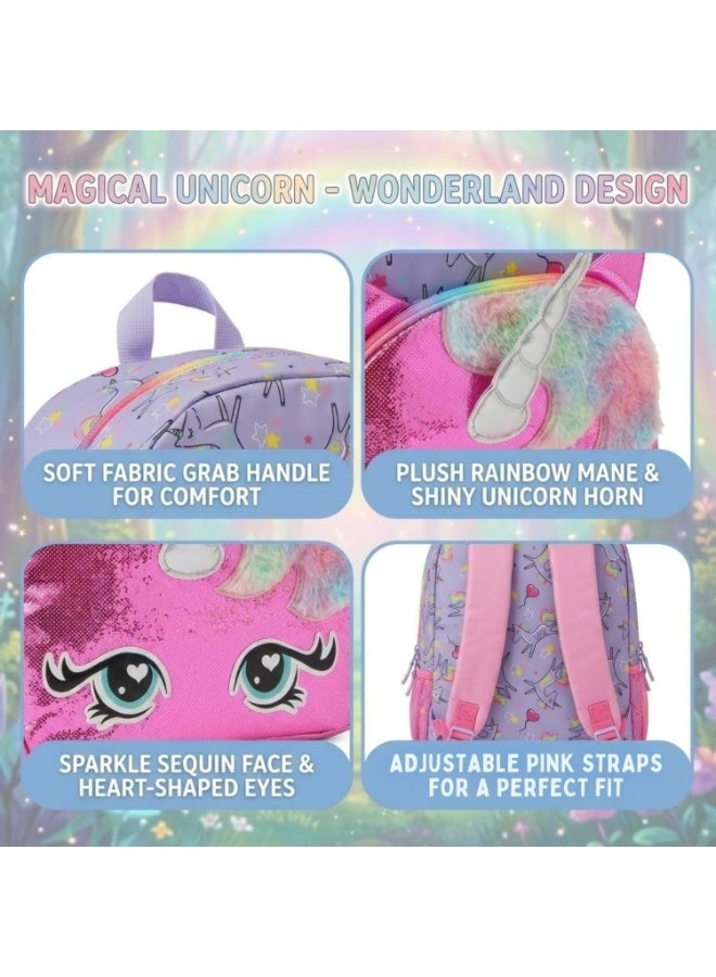 Dealzlot Girls Backpack for Elementary & Middle School – Cute Kids Bookbag– Durable Lightweight Travel & School Bag for Girls-Purple Unicorn - Image 2