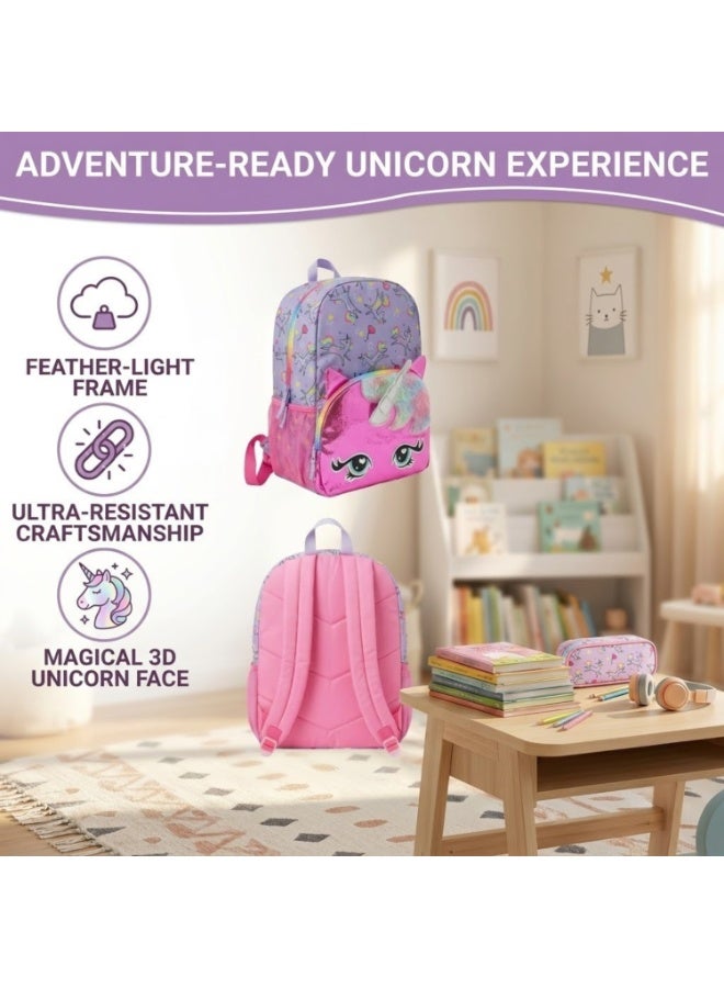 Dealzlot Girls Backpack for Elementary & Middle School – Cute Kids Bookbag– Durable Lightweight Travel & School Bag for Girls-Purple Unicorn - Image 3