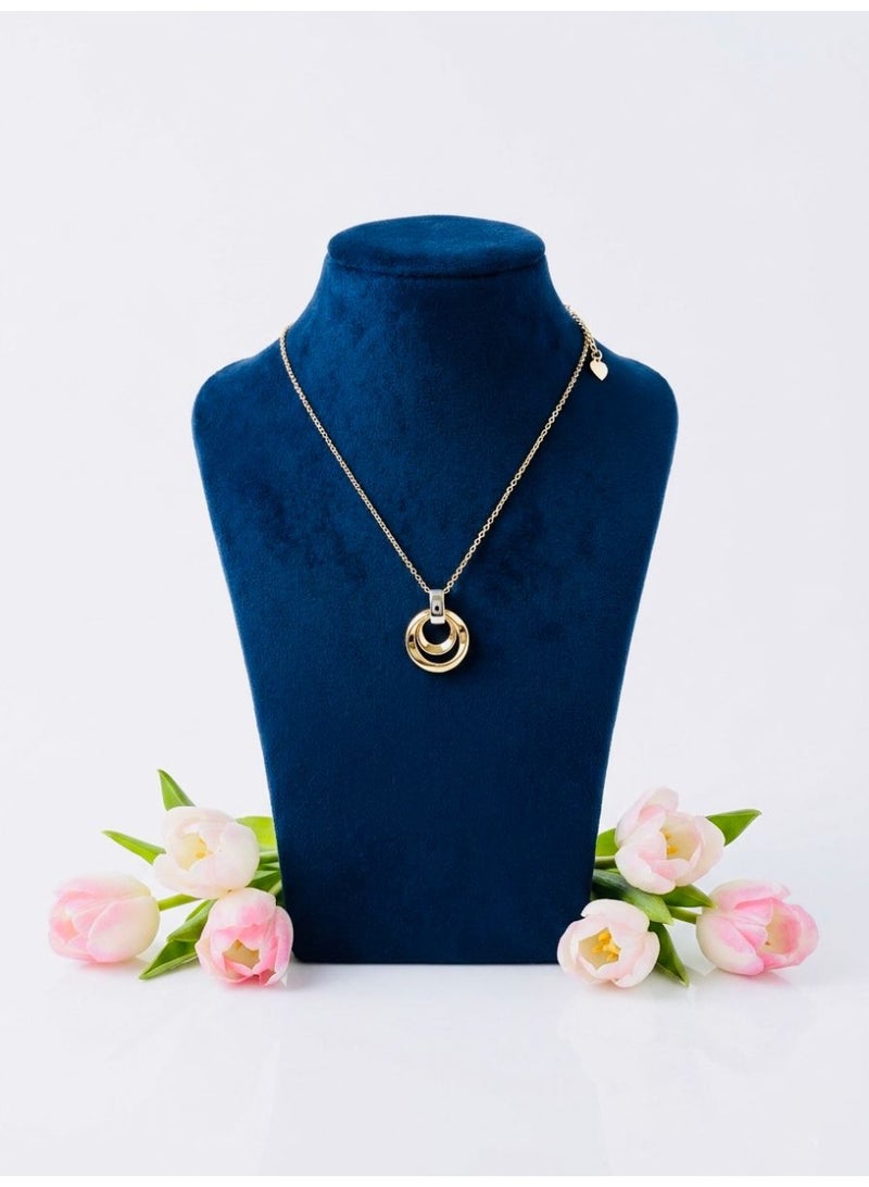 The Intermix Gems Gold Interlocking Circle Pendant Necklace - Image 4