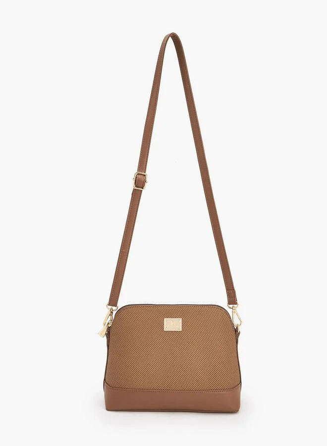 Flora Bella By Shoexpress Flora Bella Textured Crossbody Bag with Detachable Shoulder Strap