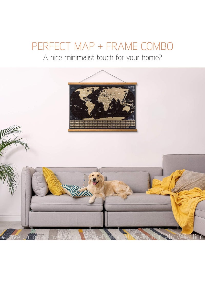 Travelization Travelization 24 Magnetic Poster Hanger Frame  24x17 Scratch Off World Map Deluxe Edition Set  - Image 2