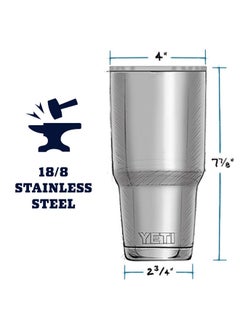 YETI YETI Rambler 30 oz Stainless Steel Vacuum Insulated Tumbler w/MagSlider Lid, Navy  - Image 2