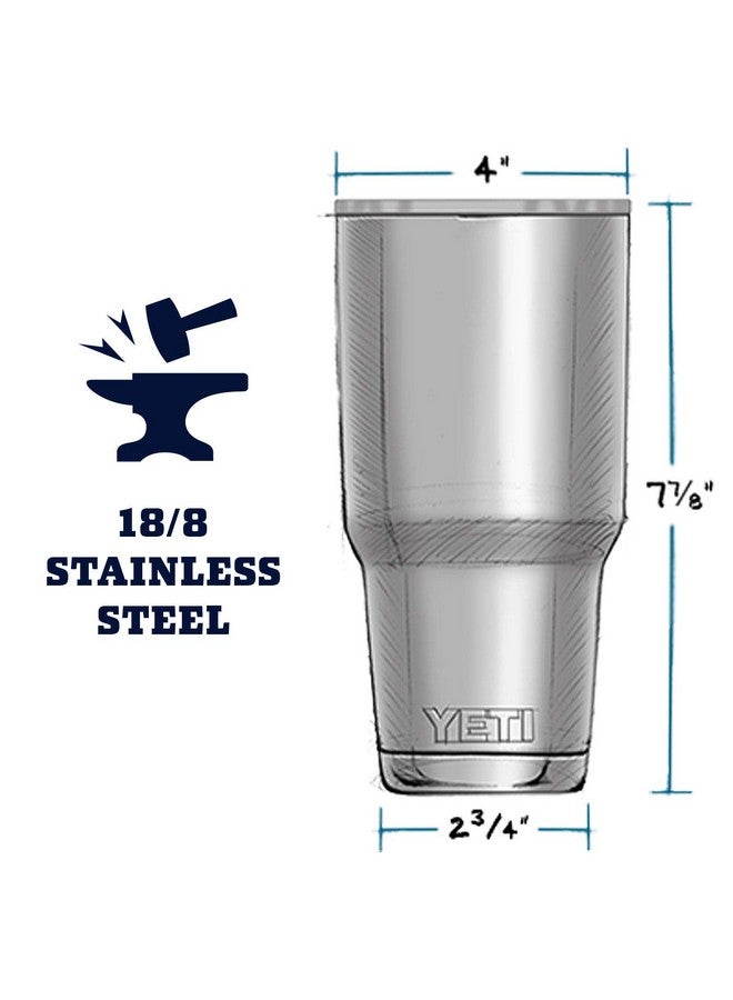 يتي كوب YETI Rambler سعة 30 أونصة معزول بتفريغ الهواء من الفولاذ المقاوم للصدأ مع غطاء MagSlider، أزرق داكن - Image 2