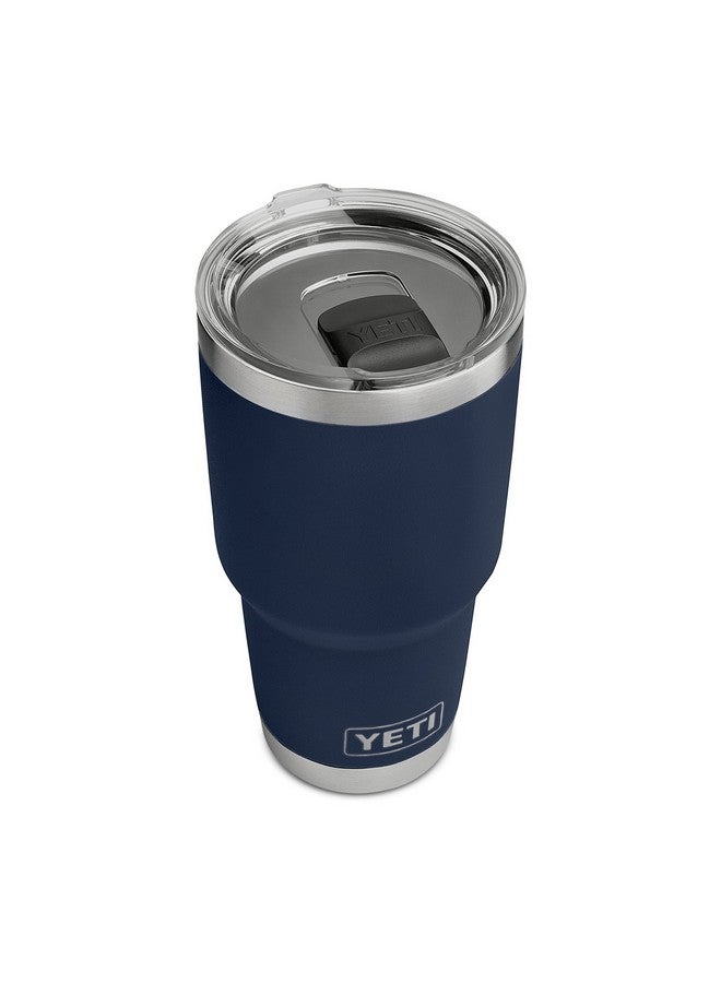 يتي كوب YETI Rambler سعة 30 أونصة معزول بتفريغ الهواء من الفولاذ المقاوم للصدأ مع غطاء MagSlider، أزرق داكن - Image 1