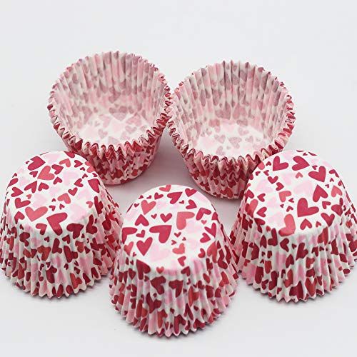 BinaryABC Red Heart Cupcake Liners Baking Cups,Valentine's Day Cake Decorations Party Supplies,100Pcs - Image 5