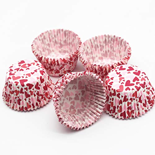 BinaryABC Red Heart Cupcake Liners Baking Cups,Valentine's Day Cake Decorations Party Supplies,100Pcs - Image 4