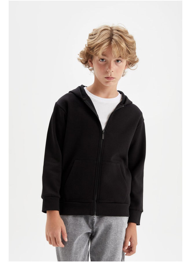 DeFacto Boy Knitted Regular Fit Hooded Long Sleeve Cardigan  - Image 1