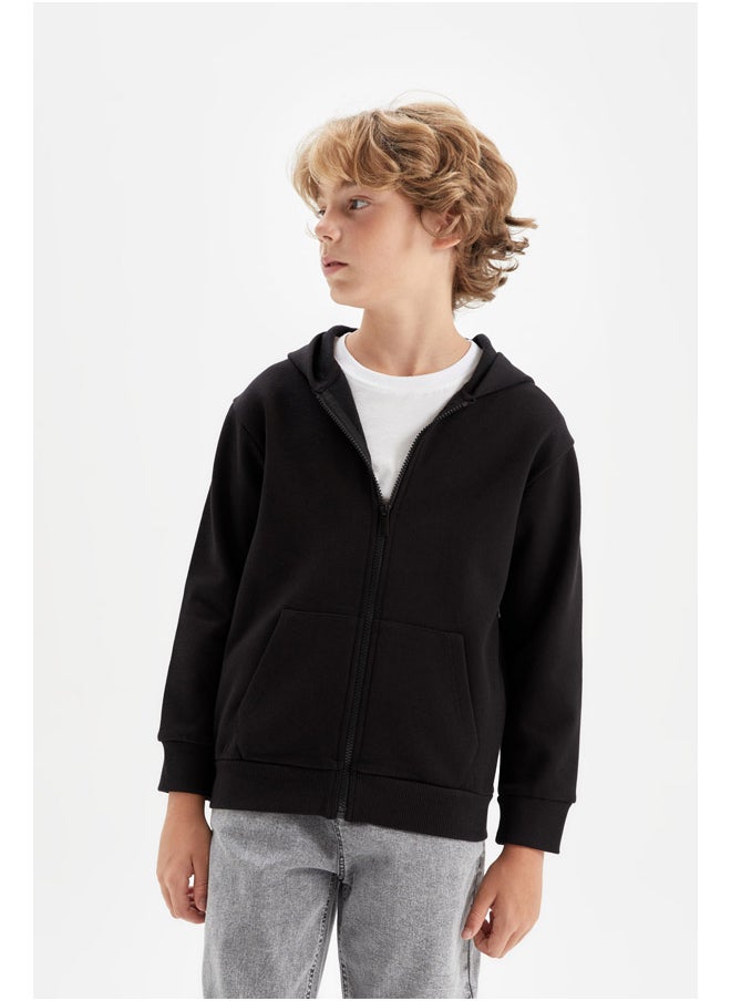 DeFacto Boy Knitted Regular Fit Hooded Long Sleeve Cardigan  - Image 4
