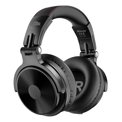OneOdio Bluetooth Over Ear Headphones 110 Hrs WirelessWired Stereo Sound Foldable Headsets with Deep Bass 50mm Neodymium Drivers for PCComputerPodcast Studio Wireless Pro C Black - Image 1
