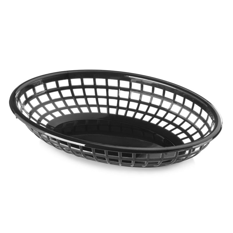 New Star Foodservice 44140 Fast Food Baskets, 9 1/4-Inch x 6-Inch Oval, Set of 12, Black - Image 2
