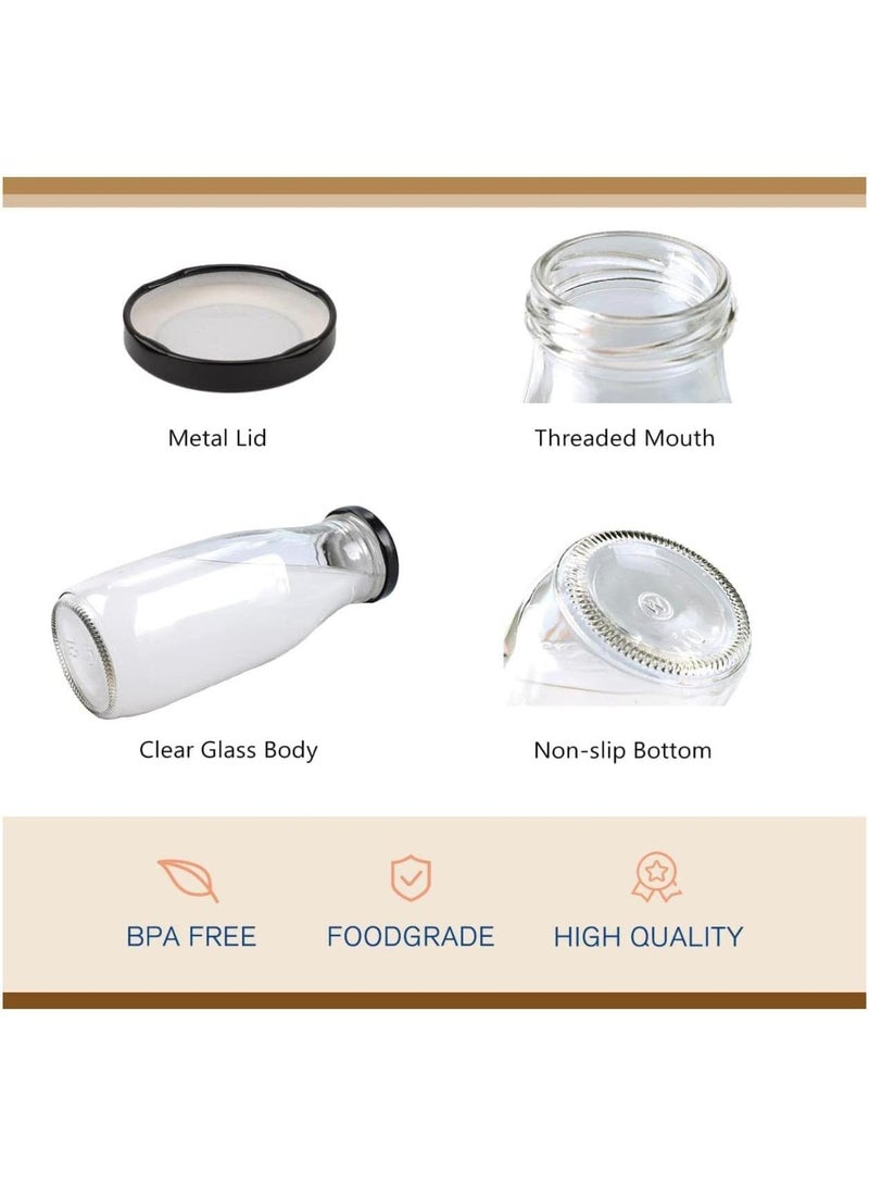 Bluejw زجاجة عصير زجاجية فارغة مع غطاء مكونة من 12 قطعة - Image 3