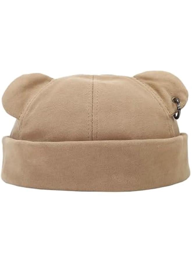 Generic Fall Winter Beanie Hats for Women Men Bear Ear Skull Cap Brimless Cap Adjustable Docker Cap  - Image 1